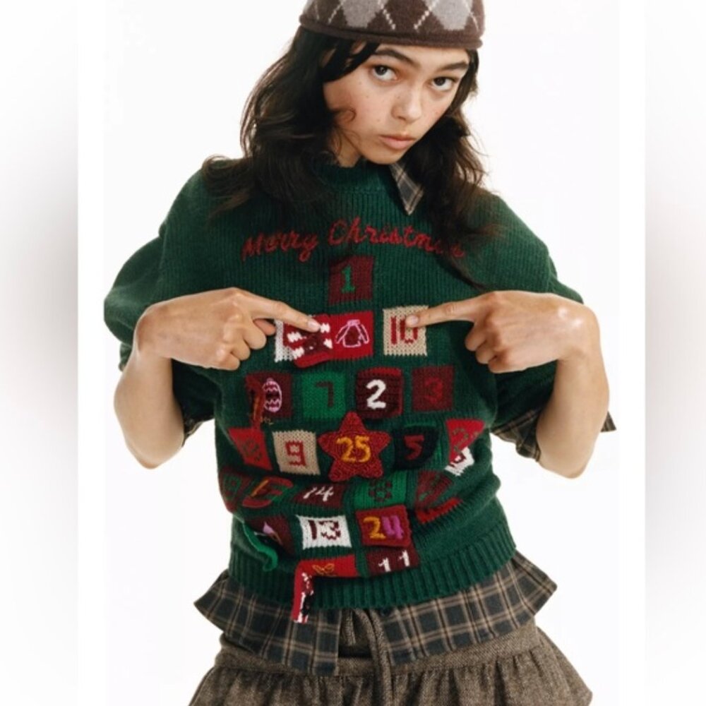 ZARA ADVENT CALENDAR CHRISTMAS KNIT JUMPER NWT - Picture 2 of 6